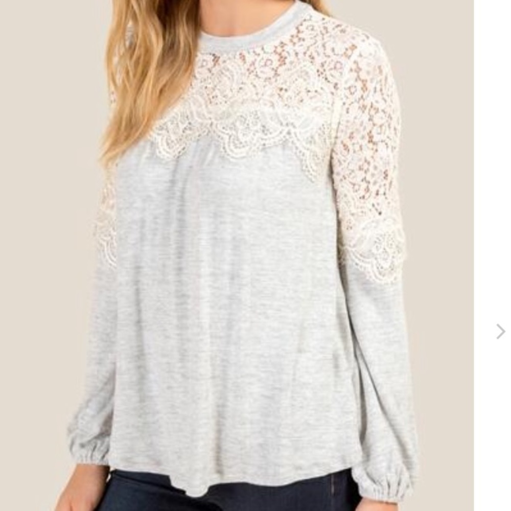Altar’d State Lace Embellished Cozy Sweater Medium